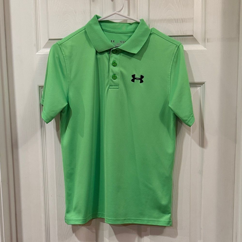 Under Armour Heat Gear Youth Large Polo in Neon Green